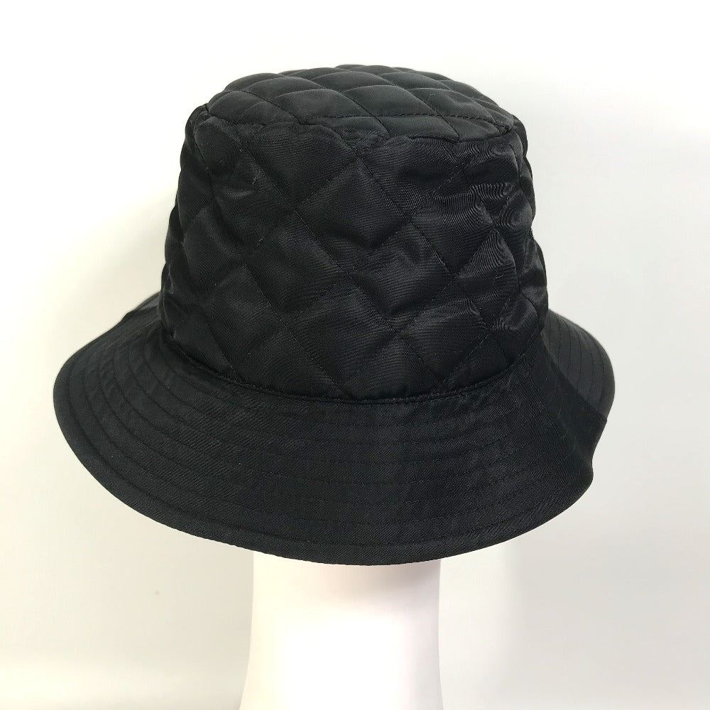CELINE hat  2AUB0930C Nylon black logo quilting Women S/57 Used Authentic