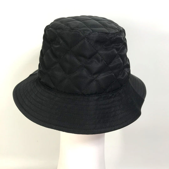 CELINE hat  2AUB0930C Nylon black logo quilting Women S/57 Used Authentic