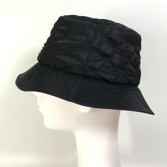 CELINE hat  2AUB0930C Nylon black logo quilting Women S/57 Used Authentic