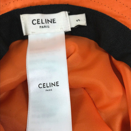 CELINE hat  2AUB0930C Nylon black logo quilting Women S/57 Used Authentic