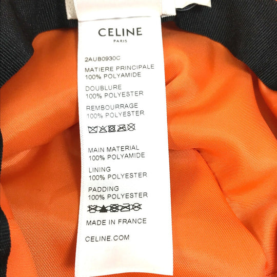 CELINE hat  2AUB0930C Nylon black logo quilting Women S/57 Used Authentic