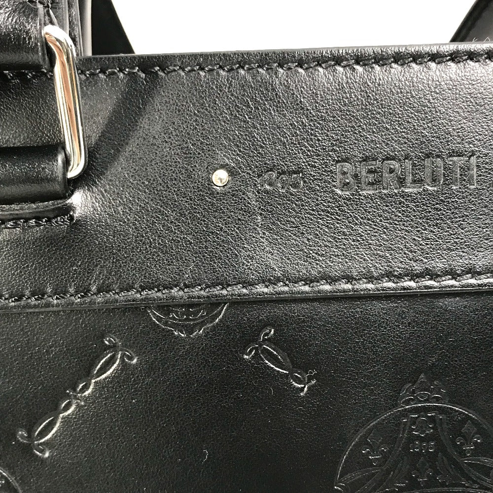 Berluti Tote Bag leather black logo Ulysse Small mens Used Authentic