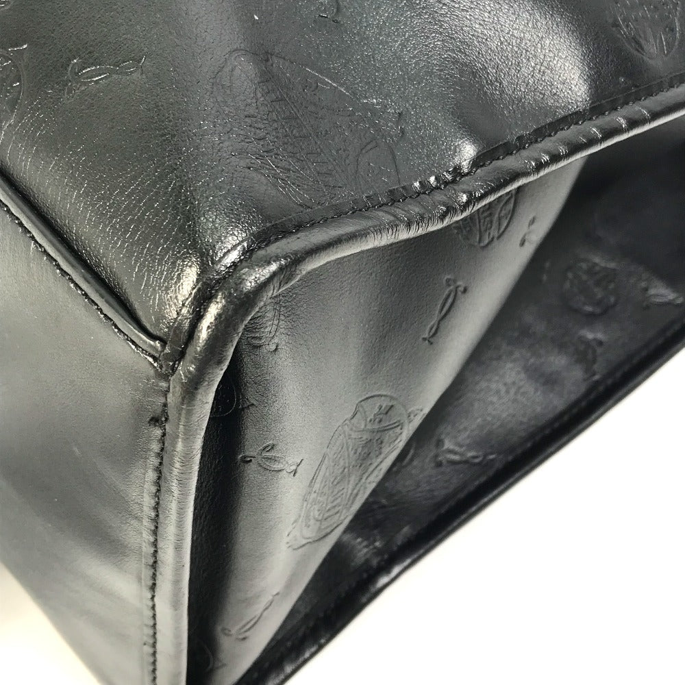 Berluti Tote Bag leather black logo Ulysse Small mens Used Authentic