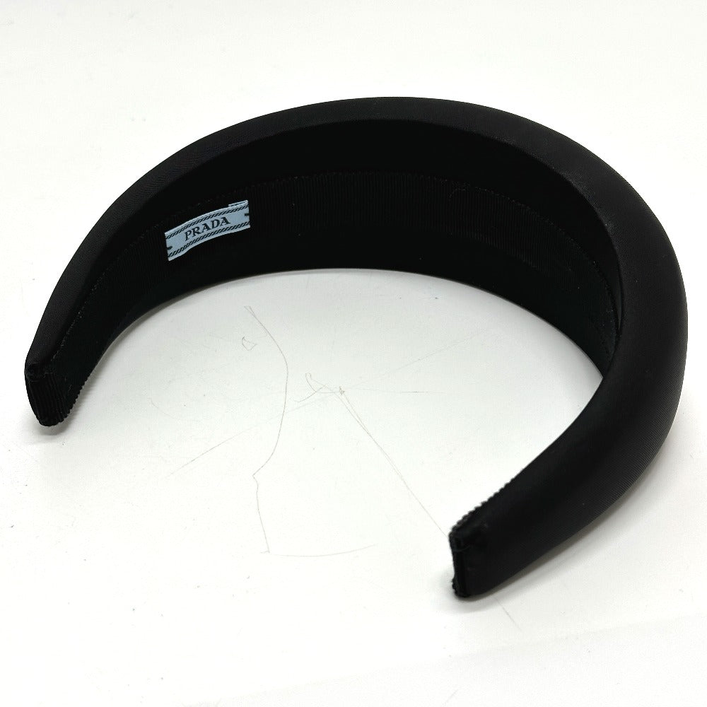 PRADA hair accessory Nylon black Triangle logo hair accessory Women Used Authentic