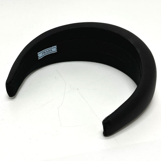 PRADA hair accessory Nylon black Triangle logo hair accessory Women Used Authentic
