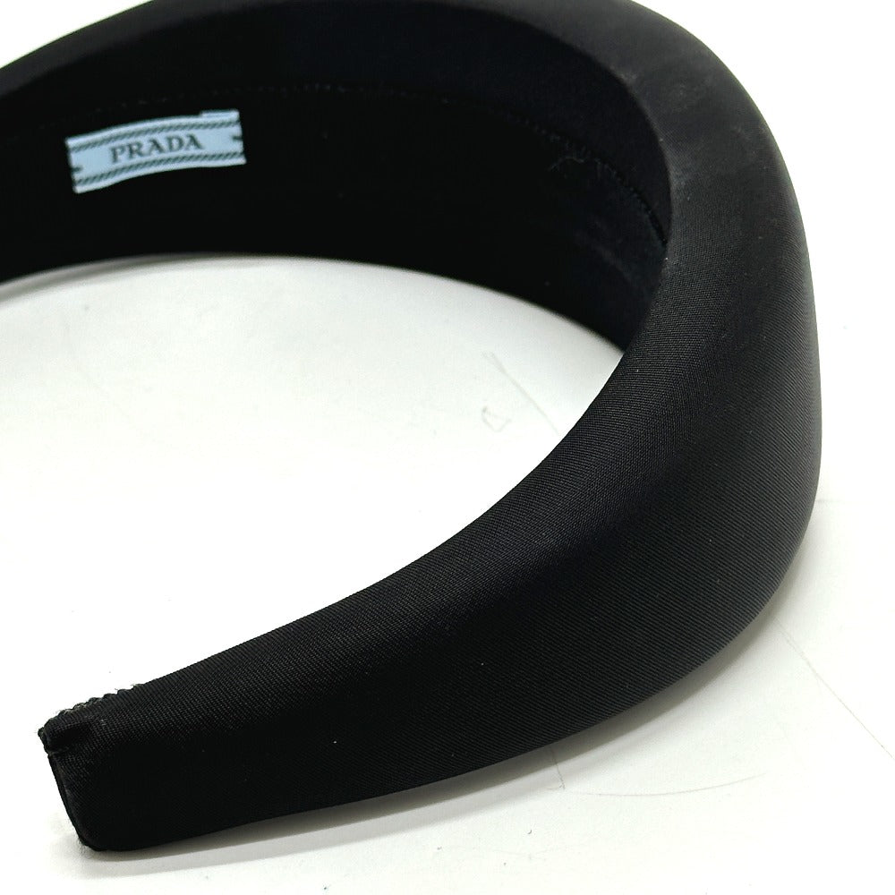 PRADA hair accessory Nylon black Triangle logo hair accessory Women Used Authentic