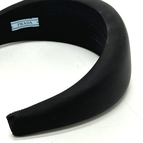 PRADA hair accessory Nylon black Triangle logo hair accessory Women Used Authentic
