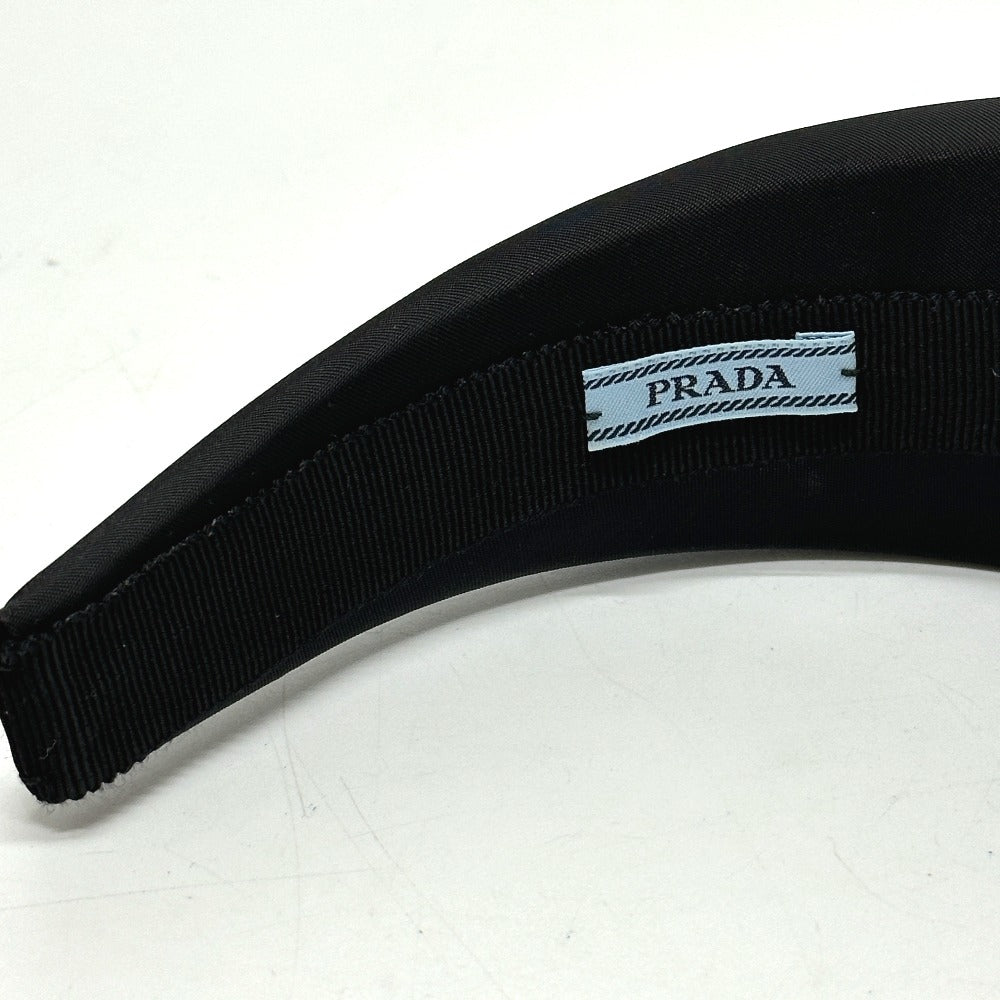 PRADA hair accessory Nylon black Triangle logo hair accessory Women Used Authentic