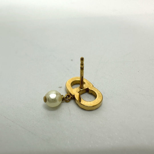 Dior Pierce Gold Plated gold logo CD Tribal Women Used Authentic