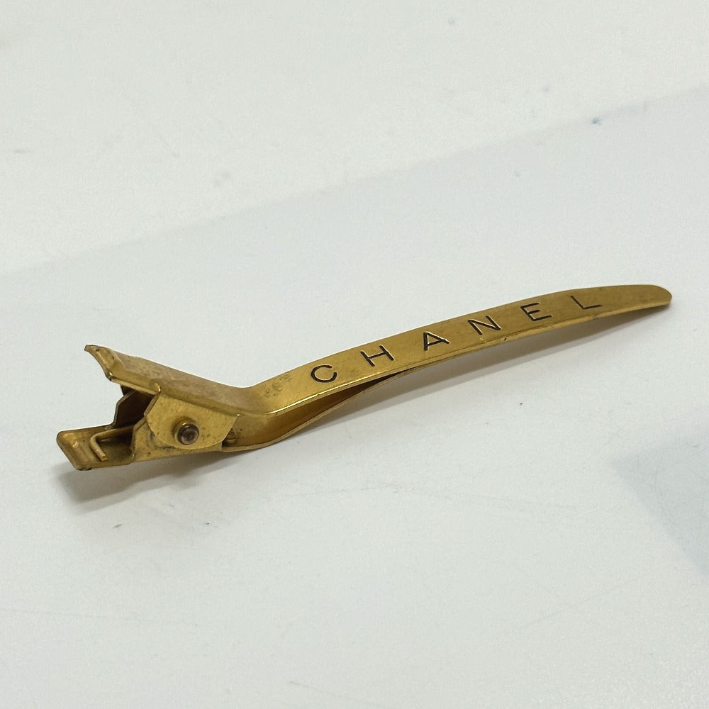 CHANEL Valletta Gold Plated gold Barrette Women Used Authentic