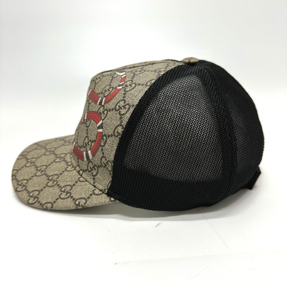GUCCI cap 426887 GG Supreme Canvas beige Print GG mens 58 Used Authentic