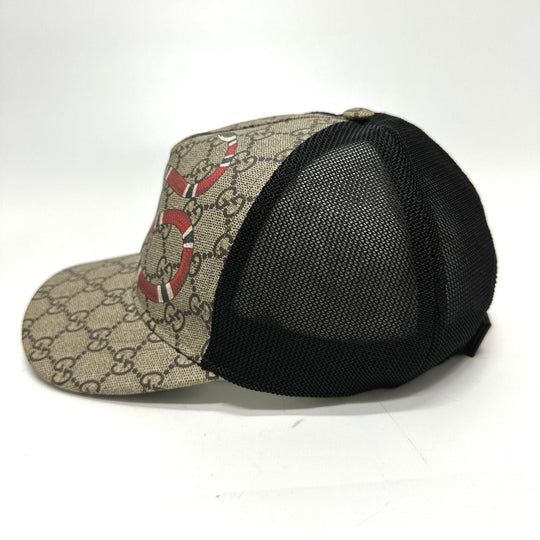 GUCCI cap 426887 GG Supreme Canvas beige Print GG mens 58 Used Authentic