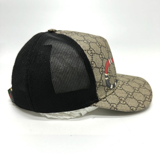 GUCCI cap 426887 GG Supreme Canvas beige Print GG mens 58 Used Authentic