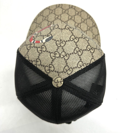 GUCCI cap 426887 GG Supreme Canvas beige Print GG mens 58 Used Authentic
