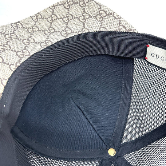 GUCCI cap 426887 GG Supreme Canvas beige Print GG mens 58 Used Authentic