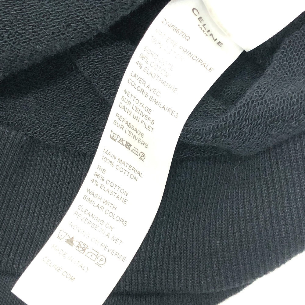 CELINE Hoodie 2Y468670Q cotton black logo laces Hoodie mens XS Used Authentic