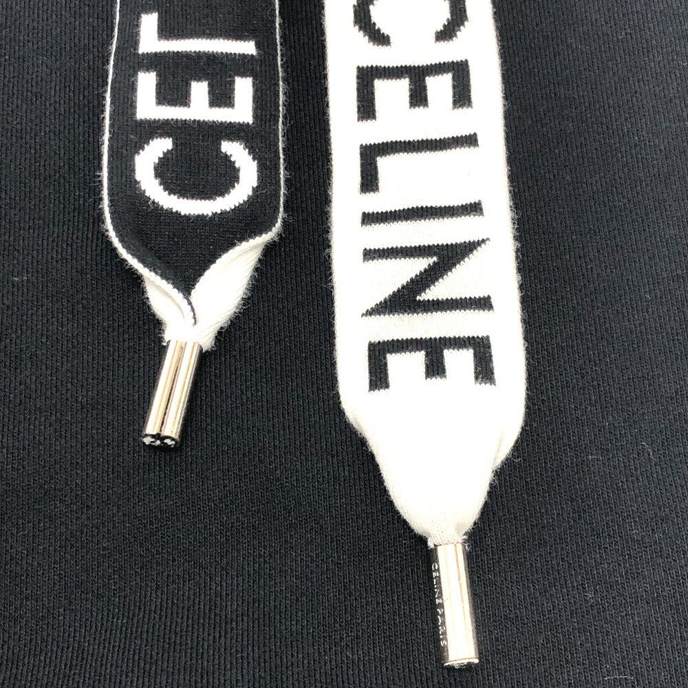 CELINE Hoodie 2Y468670Q cotton black logo laces Hoodie mens XS Used Authentic