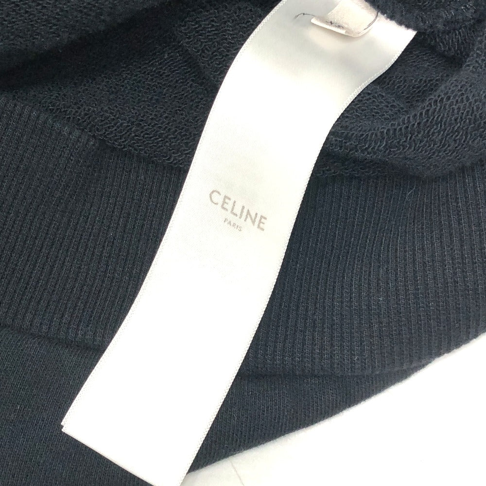 CELINE Hoodie 2Y468670Q cotton black logo laces Hoodie mens XS Used Authentic