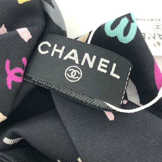 CHANEL hair accessory silk black Ribbon COCO Mark hair accessory Women Used Authentic
