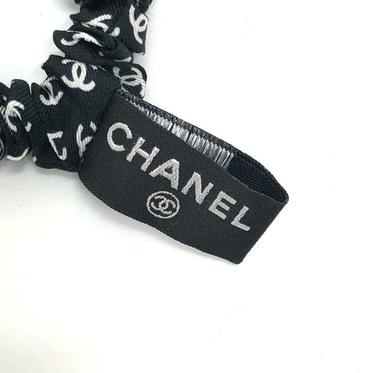 CHANEL hair accessory silk Black x white Ribbon COCO Mark hair accessory Women Used Authentic