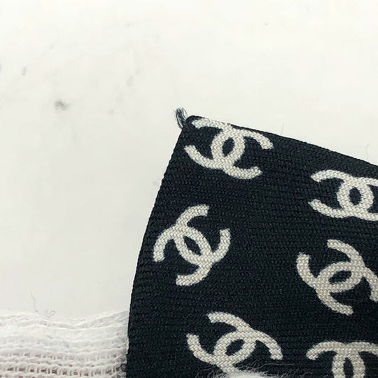 CHANEL hair accessory silk Black x white Ribbon COCO Mark hair accessory Women Used Authentic
