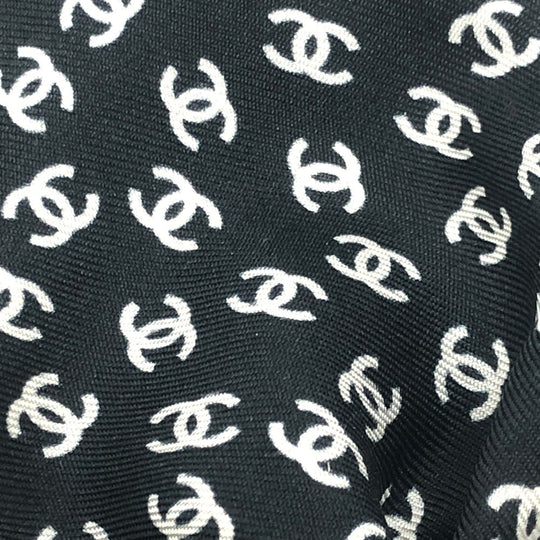 CHANEL hair accessory silk Black x white Ribbon COCO Mark hair accessory Women Used Authentic