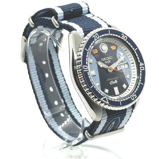 SEIKO Watches Mechanical Automatic 4R36-15A0 Stainless Steel, Nylon Belt Silver Seiko 5 super cub blue dial mens Used Authentic