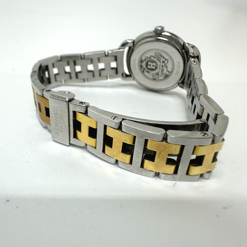 HERMES Watches Quartz PU2.220 Stainless Steel/Gold Plated Silver / Gold Pullman Women Used Authentic