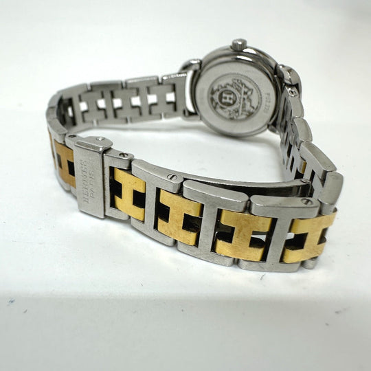 HERMES Watches Quartz PU2.220 Stainless Steel/Gold Plated Silver / Gold Pullman Women Used Authentic