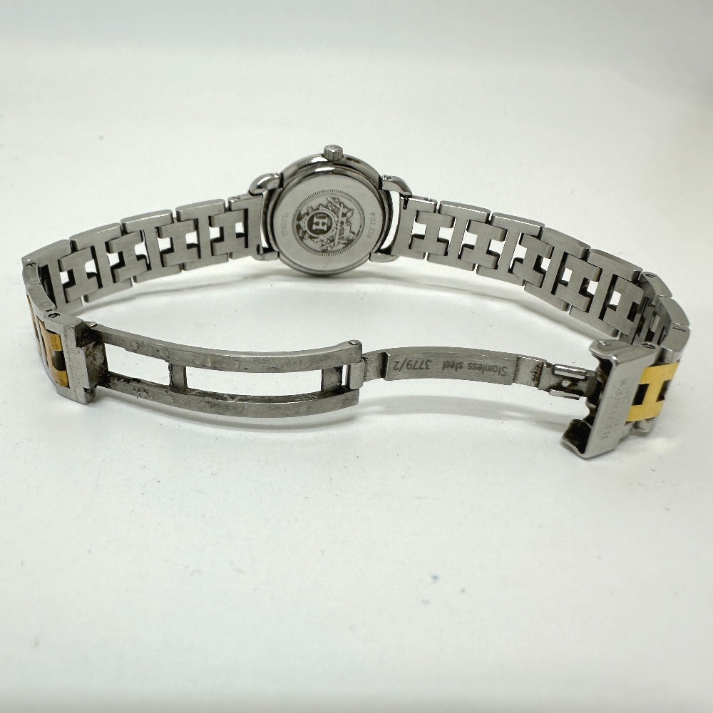 HERMES Watches Quartz PU2.220 Stainless Steel/Gold Plated Silver / Gold Pullman Women Used Authentic