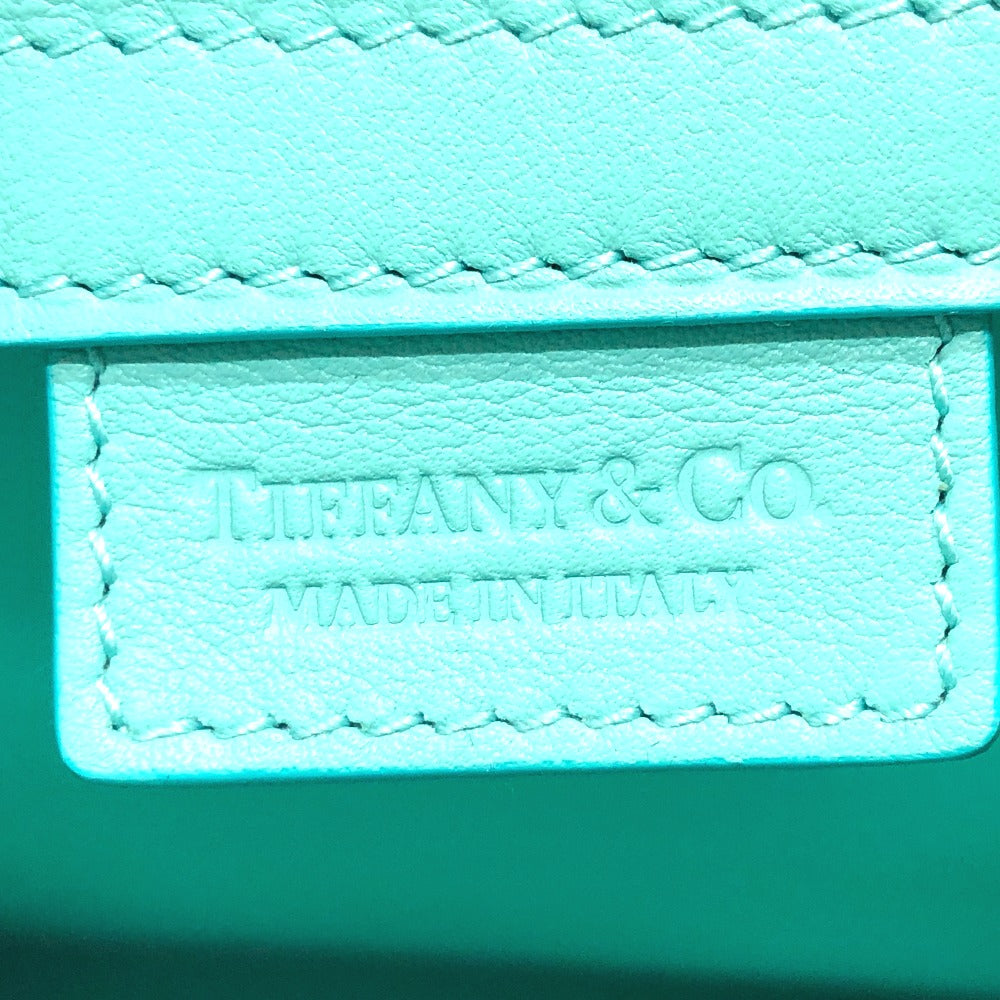 TIFFANY&Co. Shoulder Bag leather blue Cat street small shopping tote Women Used Authentic