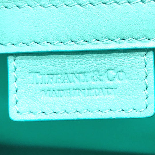 TIFFANY&Co. Shoulder Bag leather blue Cat street small shopping tote Women Used Authentic