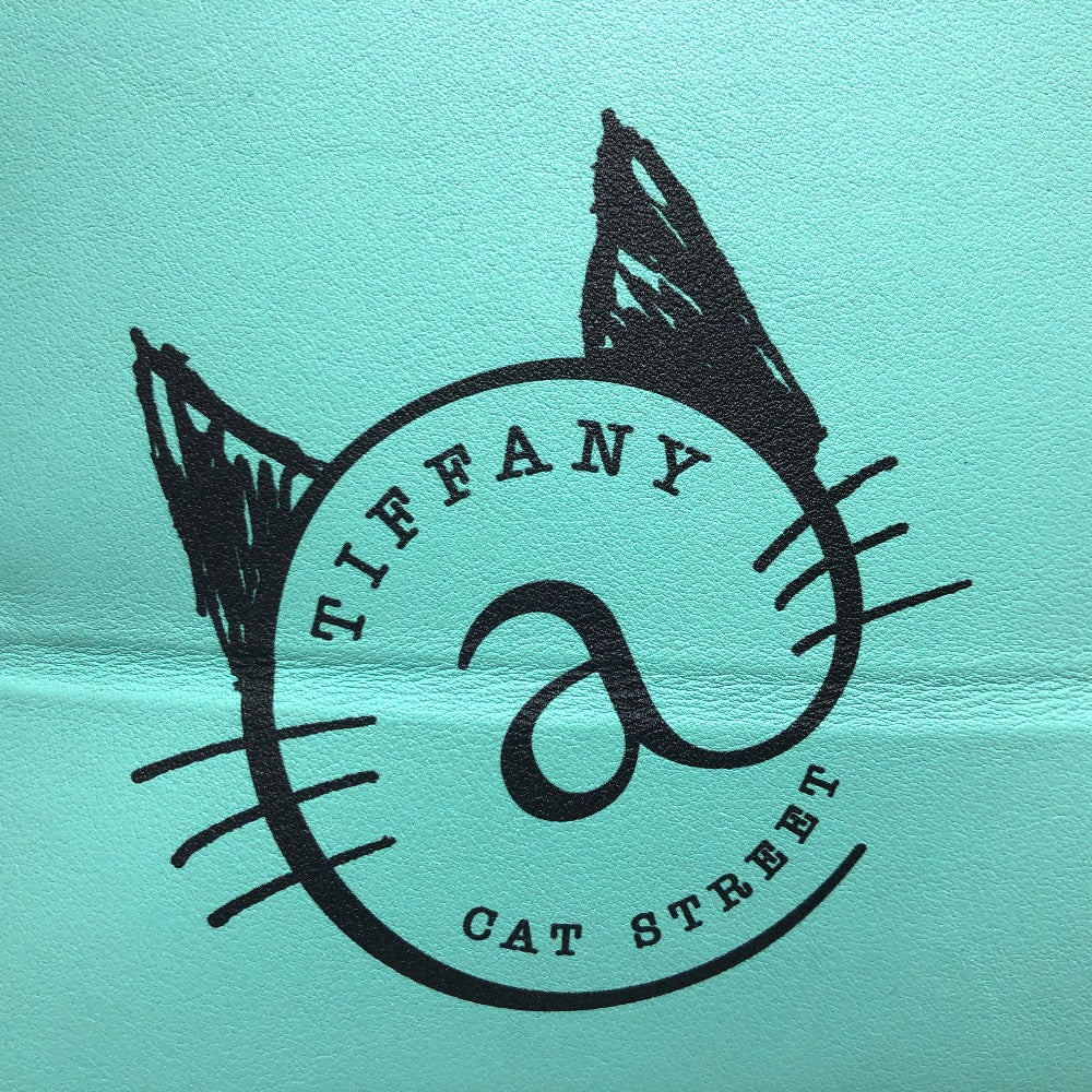 TIFFANY&Co. Shoulder Bag leather blue Cat street small shopping tote Women Used Authentic