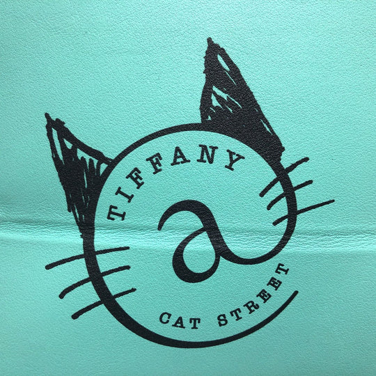 TIFFANY&Co. Shoulder Bag leather blue Cat street small shopping tote Women Used Authentic