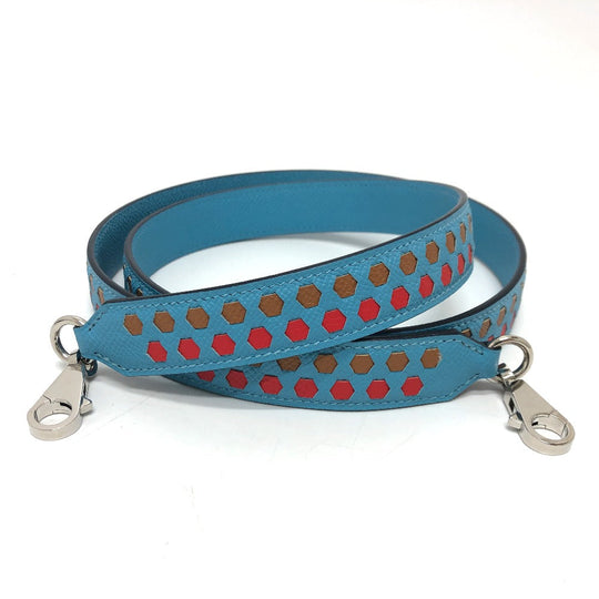 HERMES Shoulder strap Epsom blue bandouliere Women Used Authentic