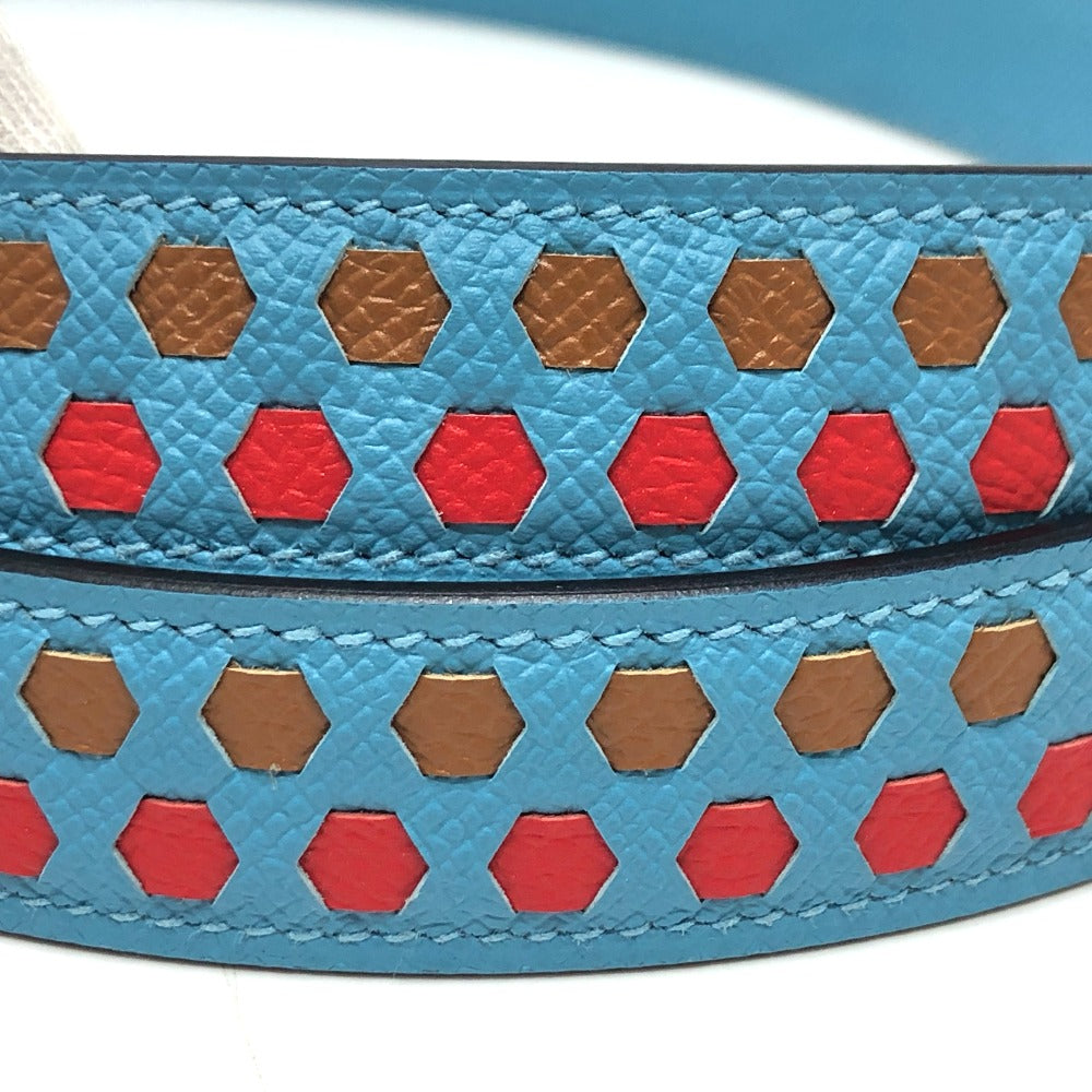 HERMES Shoulder strap Epsom blue bandouliere Women Used Authentic