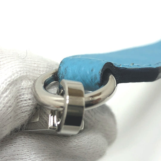 HERMES Shoulder strap Epsom blue bandouliere Women Used Authentic