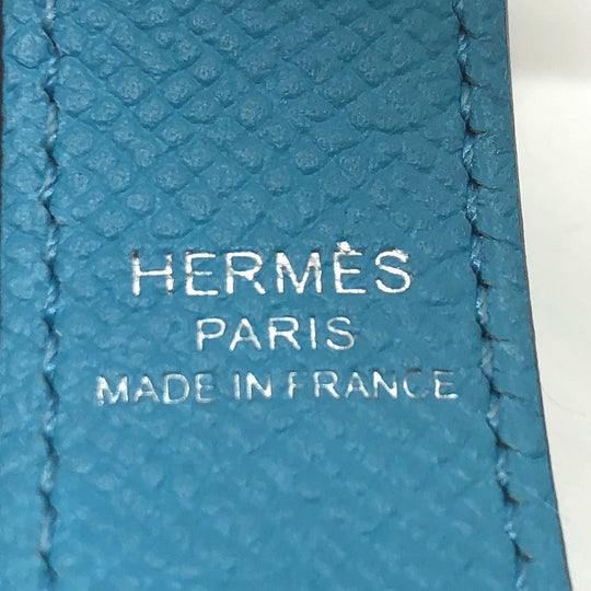 HERMES Shoulder strap Epsom blue bandouliere Women Used Authentic