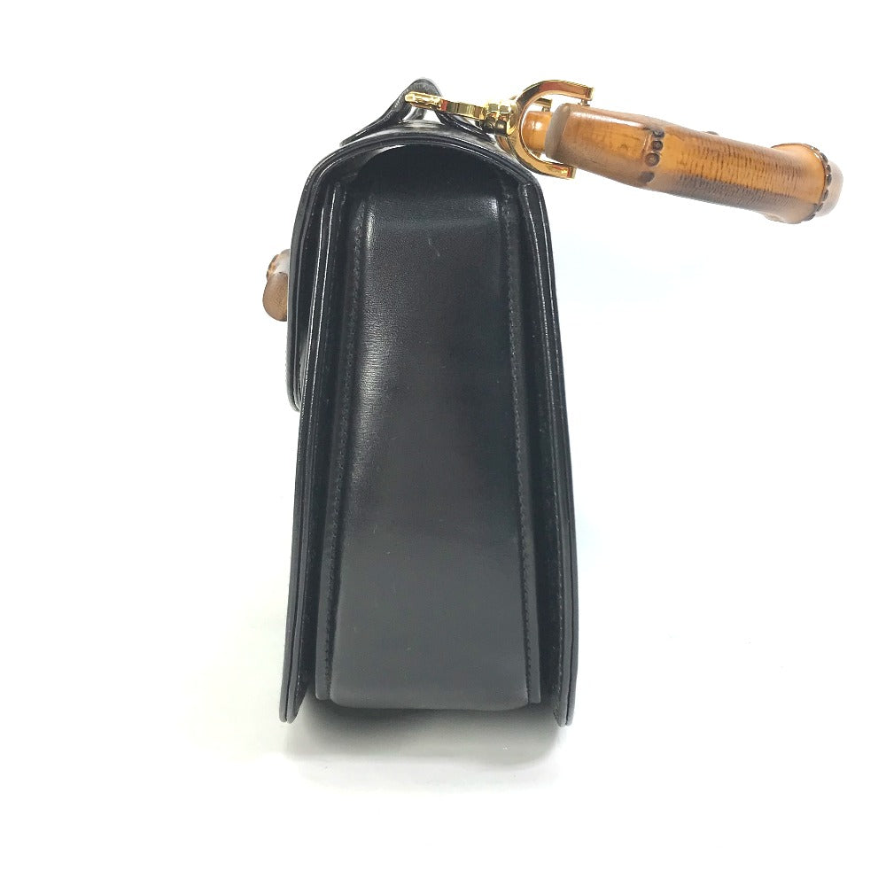 GUCCI Handbag 000 1951 Leather / Bamboo black turn lock old gucci Bamboo Women Used Authentic