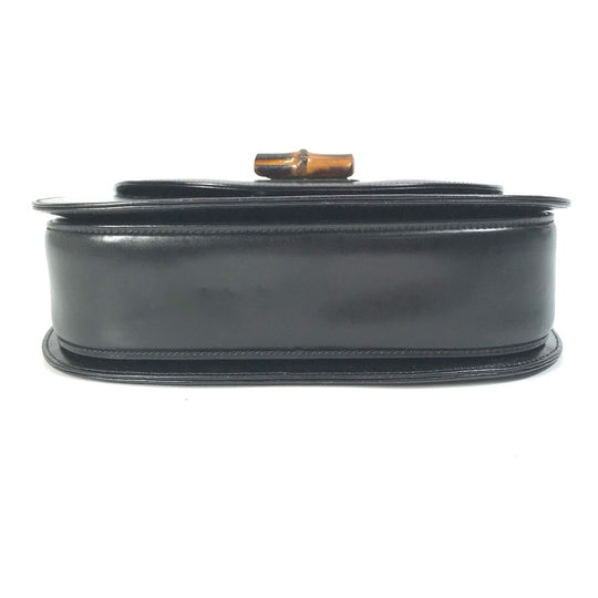GUCCI Handbag 000 1951 Leather / Bamboo black turn lock old gucci Bamboo Women Used Authentic