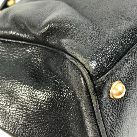 GUCCI Handbag 121551 leather black Interlocking G blondie studs Women Used Authentic