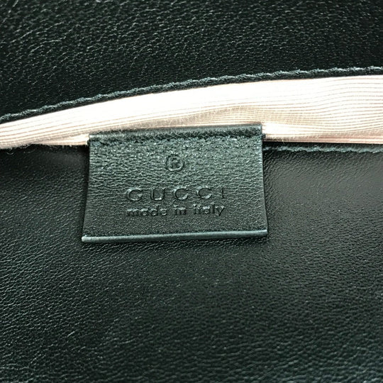 GUCCI Handbag 630595 leather black Tote Bag Interlocking G Women Used Authentic