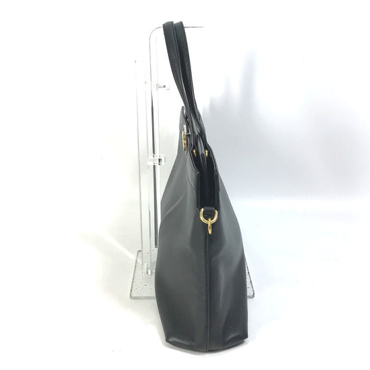 GUCCI Handbag 630595 leather black Tote Bag Interlocking G Women Used Authentic