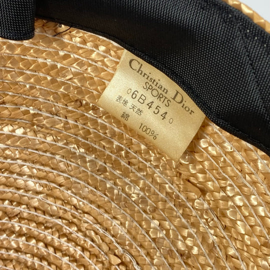 Dior hat cotton Navy / beige Sports Straw cap Women Used Authentic