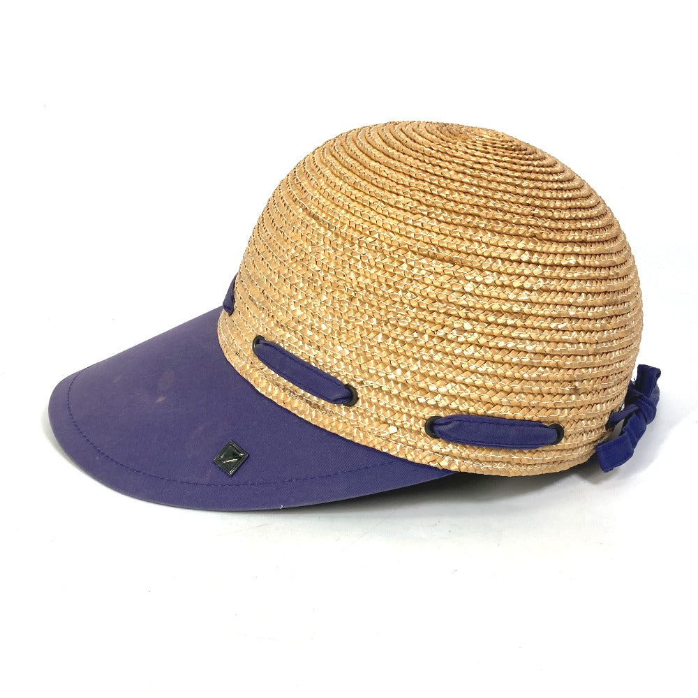 Dior hat cotton Navy / beige Sports Straw cap Women Used Authentic