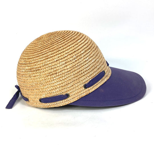 Dior hat cotton Navy / beige Sports Straw cap Women Used Authentic