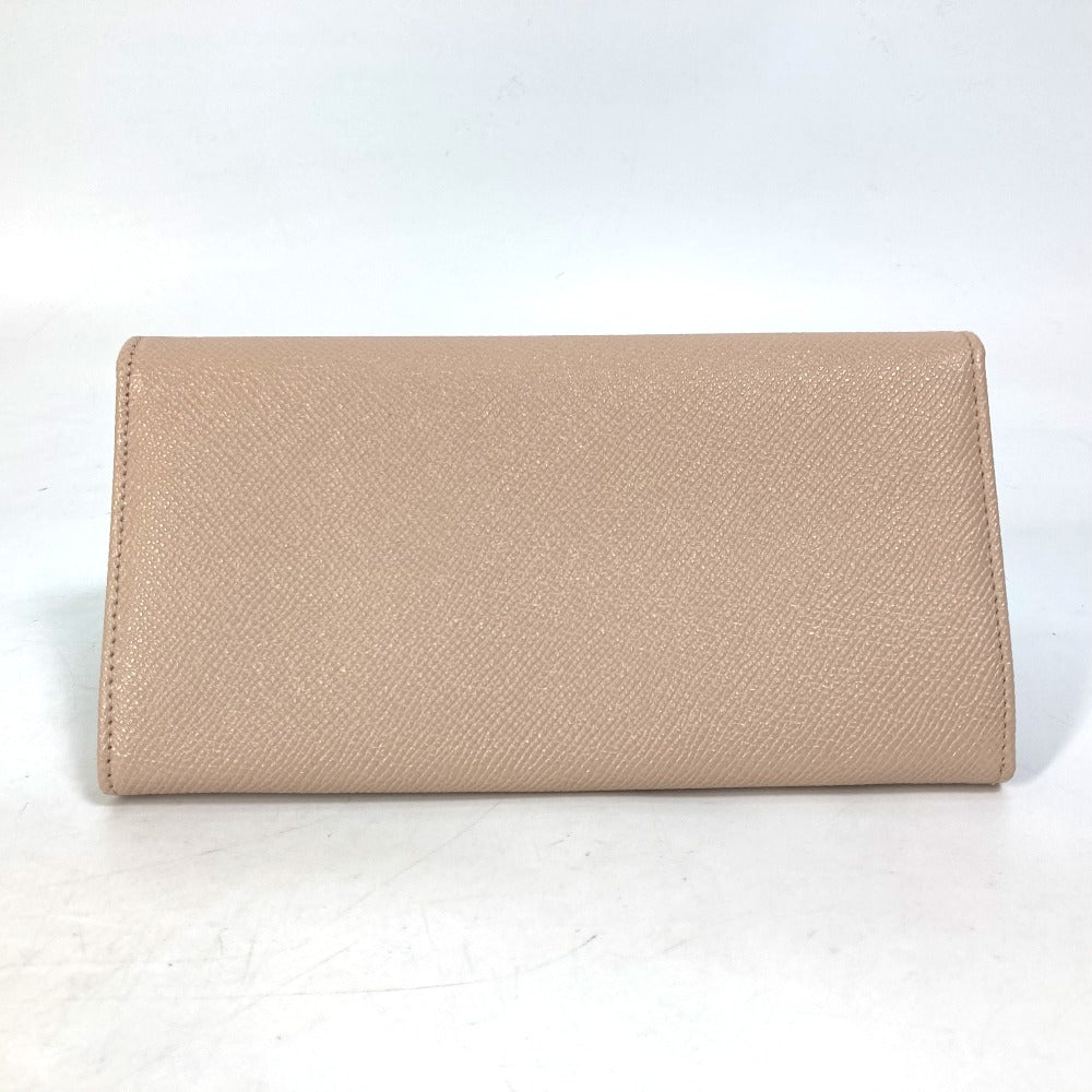 BVLGARI Folded wallet leather Light pink type Bulgari Bulgari Logo clip Women Used Authentic