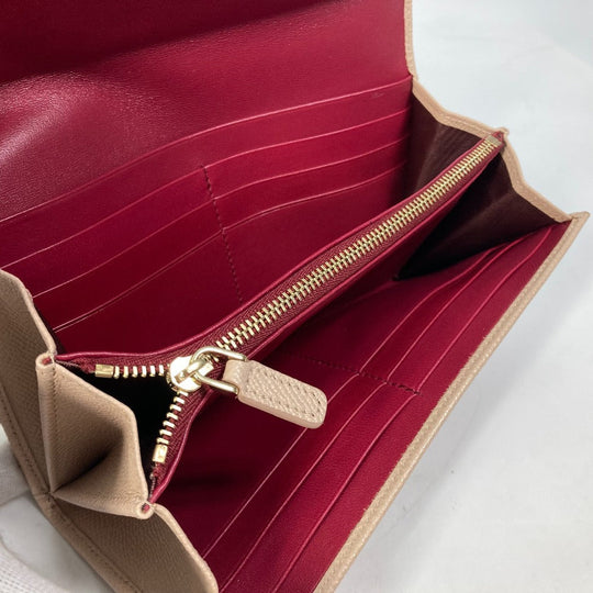 BVLGARI Folded wallet leather Light pink type Bulgari Bulgari Logo clip Women Used Authentic