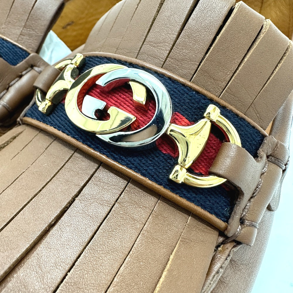 GUCCI loafers 575642 leather Brown Interlocking G 7