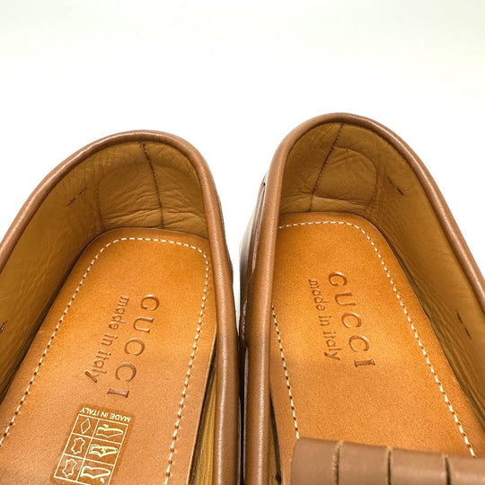 GUCCI loafers 575642 leather Brown Interlocking G 7